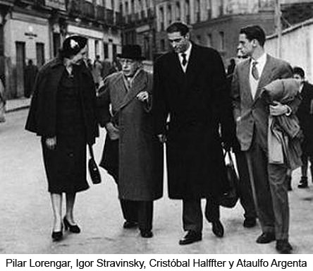 Pilar Lorengar, Igor Stravinsky, Cristóbal Halffter y Ataulfo Argenta2