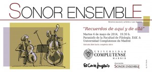 Invitación - Concierto Sonor Ensemble 6.5.2014
